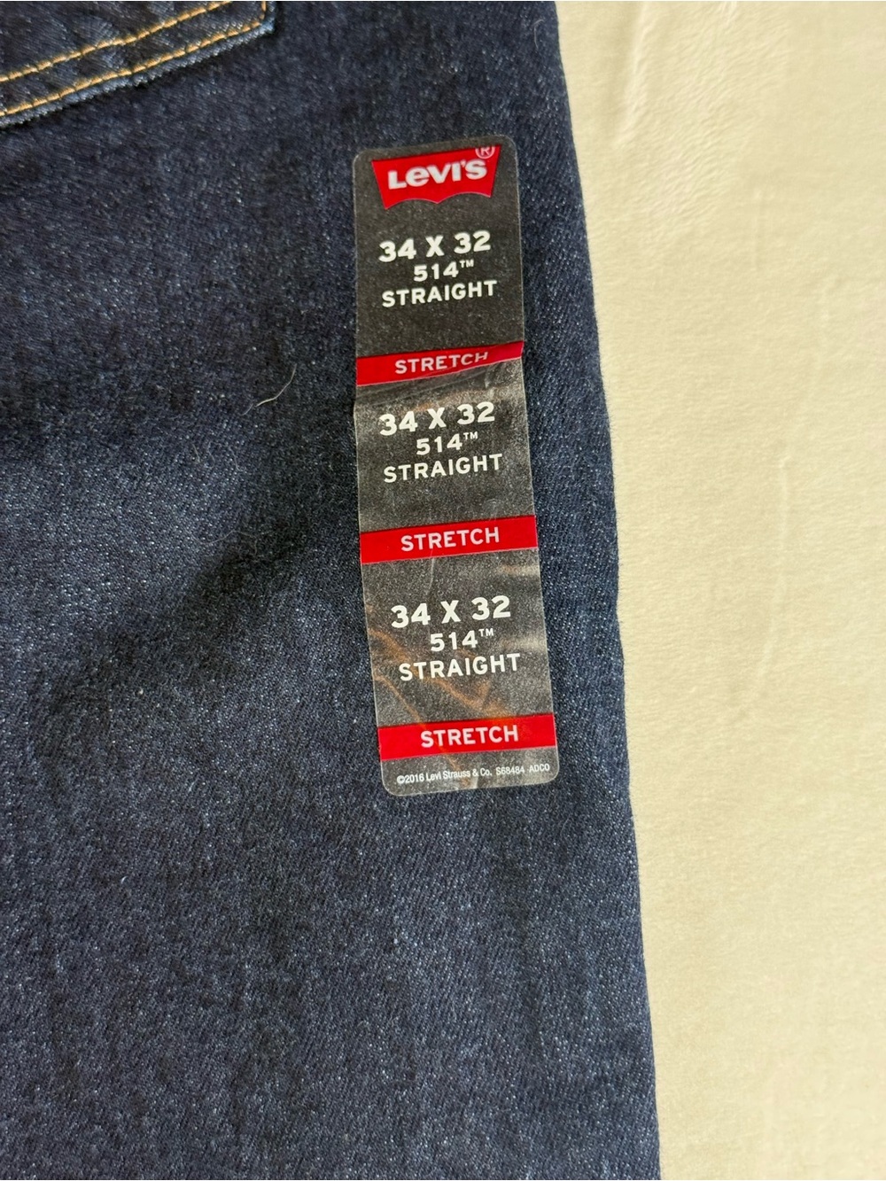 Levi's 514 Men's Indigo Straight-Leg Jeans Stretch 34x32 NWT Denim - Picture 10 of 11